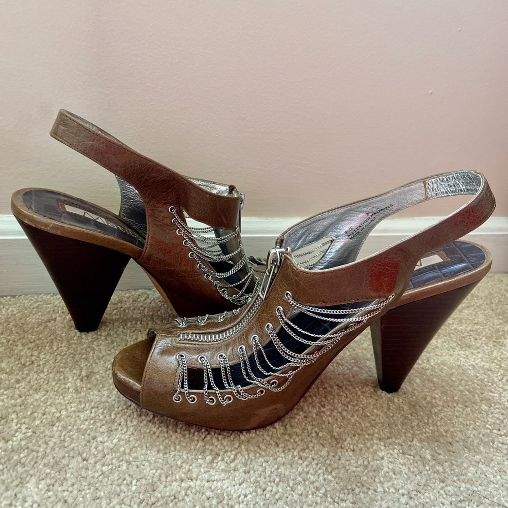 Genuine Leather Matiko Heels in size 8. Edgy style. Excellent condition.